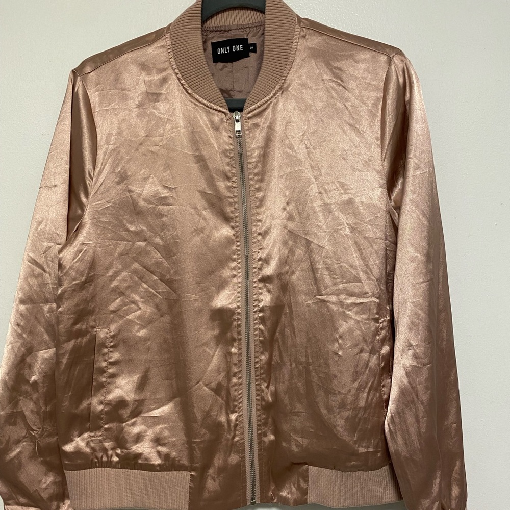 Blush Reflective Blush Bomber Jacket